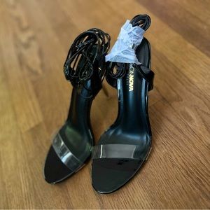 Fashion Nova Black Wrap Up Heels